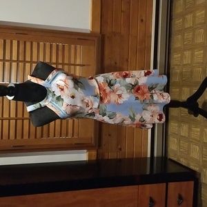 Dress size 1 Crystal Doll floral blue pink flowers